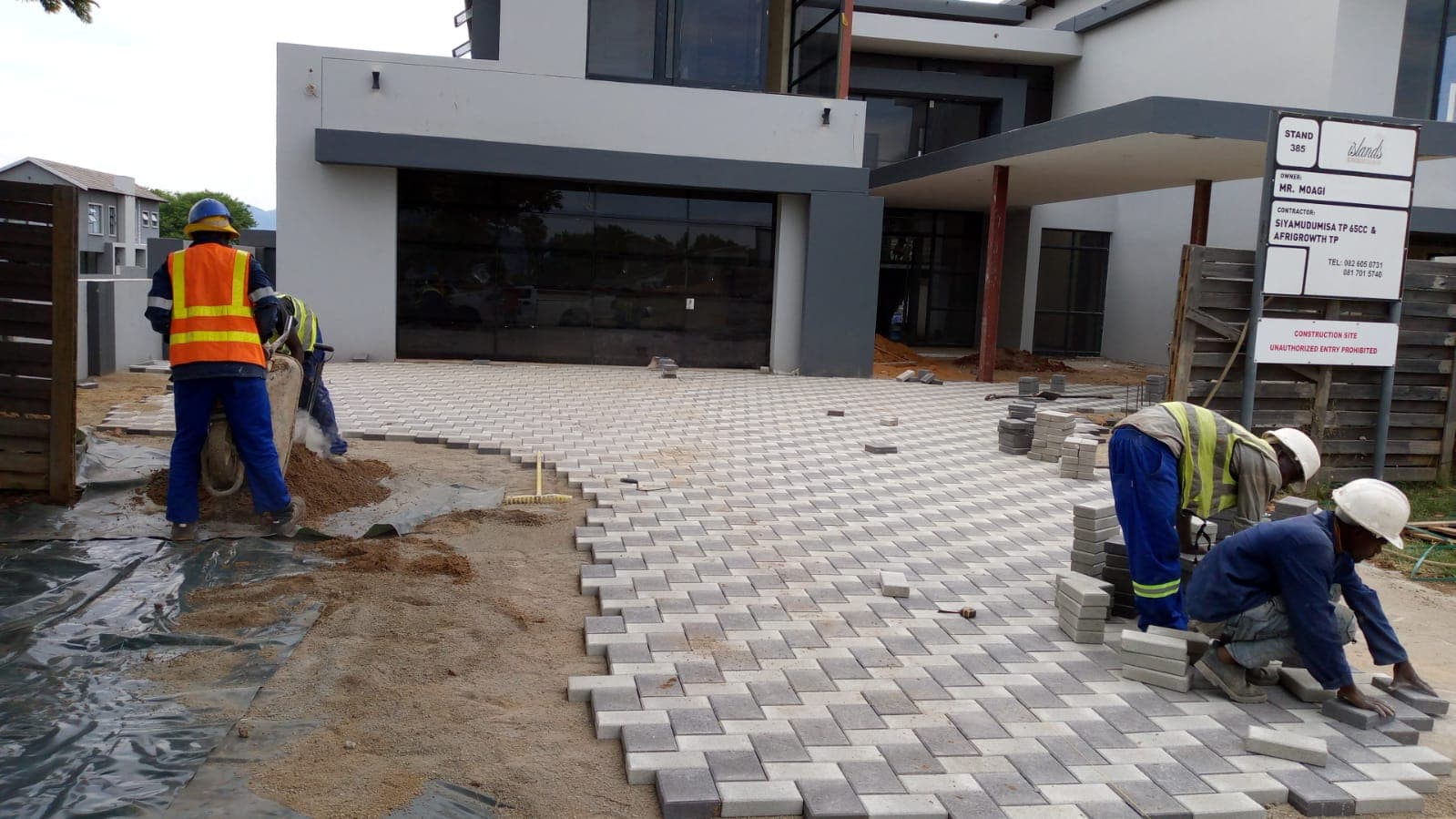Residential driveway paving installation in Midrand